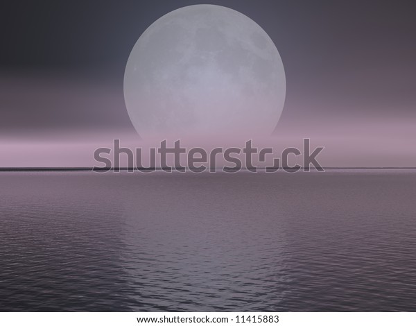 Moon at\
Ocean