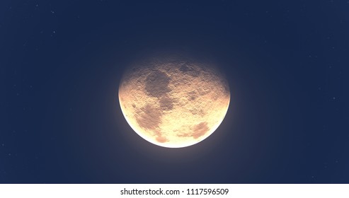 Moon on space background