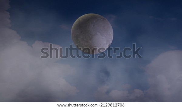 moon sky cloudy\
smoke night 3d\
illustration