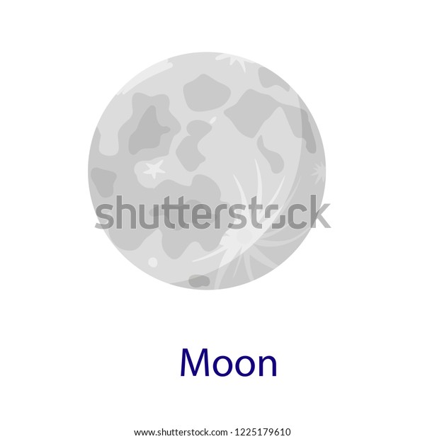 Moon space icon. Flat illustration of moon\
space icon isolated on white\
background