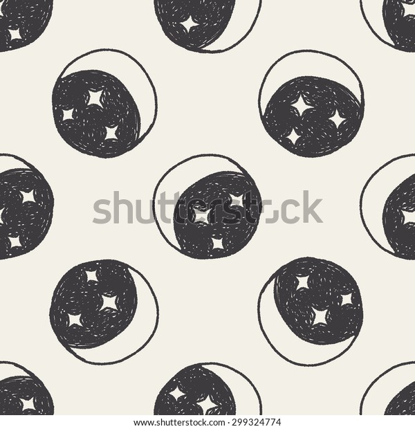 moon star doodle\
seamless pattern\
background