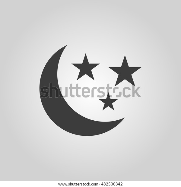 The moon and stars icon. Night, sleep\
symbol. Flat \
illustration