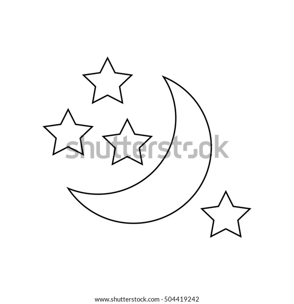 Moon Stars Icon Outline Illustration Moon Stock Illustration 504419242 ...