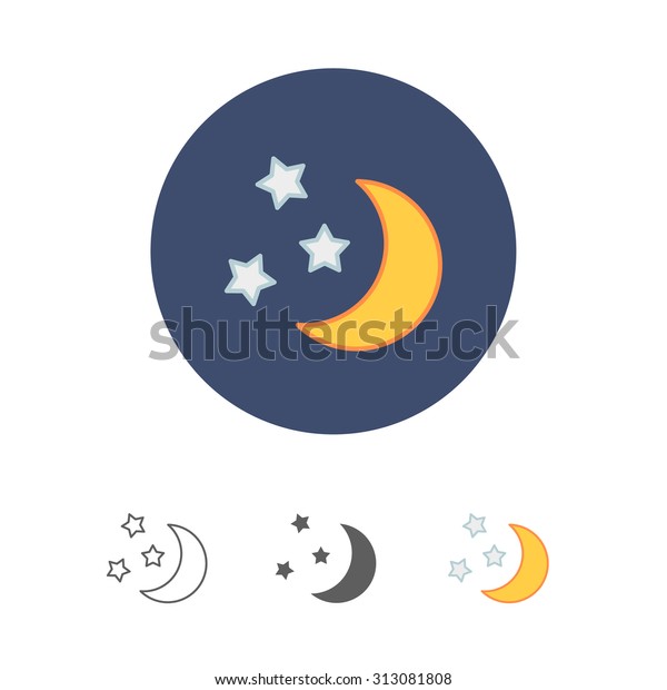 Moon and stars at\
night