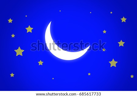 Moon Stars Sky Wallpaper Stock Illustration Royalty Free Stock