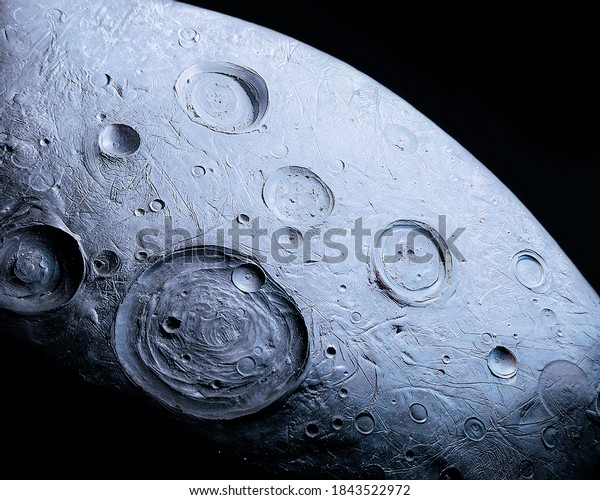 moon surface with craters,\
large craters on the surface of the rocky satellite 3D\
illustration