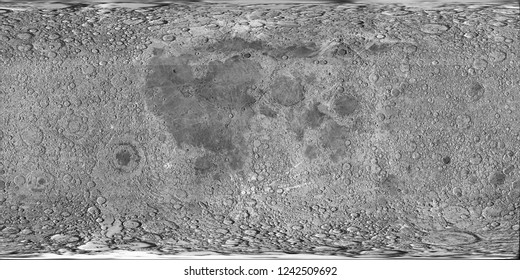 Moon Surface, Flat Map. 3D Rendering