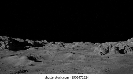 Moon surface  lunar landscape (3d space illustration)