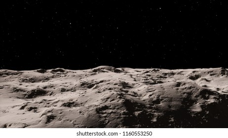 Moon surface / Realistic moon / The Moon is an astronomical body that orbits planet Earth, being Earth's only permanent natural satellite. Elements of this image furnished by NASA - Shutterstock ID 1160553250