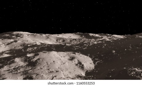 Moon surface / Realistic moon / The Moon is an astronomical body that orbits planet Earth, being Earth's only permanent natural satellite. Elements of this image furnished by NASA - Shutterstock ID 1160553253