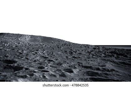 moon surface  The space view the planet earth  isolate  3d rendering 