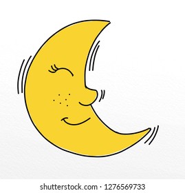 Moon That Smiles Sky Stock Illustration 1276569733 | Shutterstock