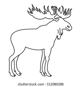 Moose Icon. Outline Illustration Of Moose  Icon For Web