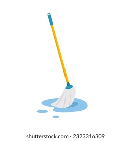 Mop cleaning vector icon isolated on white background