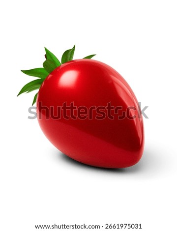 Morango do amor 3d render isolated on white background. The phrase Morango do amor means Strawberry of love. 3D Illustration 