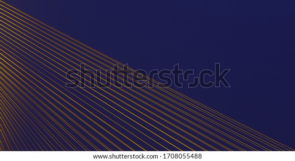 Mordern cable stayed bridge with illuminated\
cables. Abstract detail\
photo.