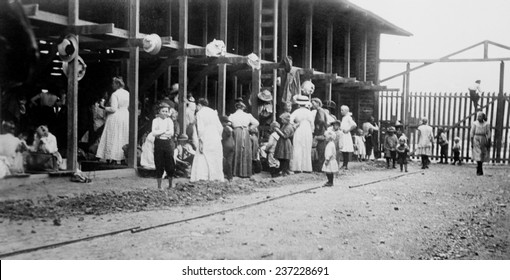 Mormon Refugees From The Mexican Revolution Living In An El Paso Texas Lumber Yard.