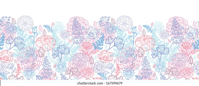 Morning colors floral horizontal seamless pattern background raster