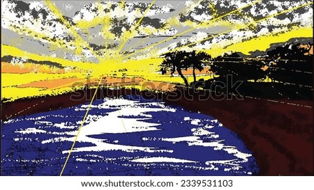 Morning Sun Rise Expressionist Digital Painting