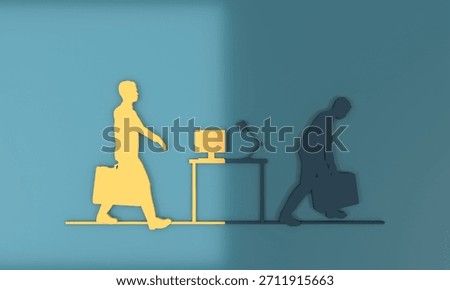 Morning vs evening. Difference between energy and mood level. Businessman in two versions tired and active. Happiness and burnout comparison. 3D render