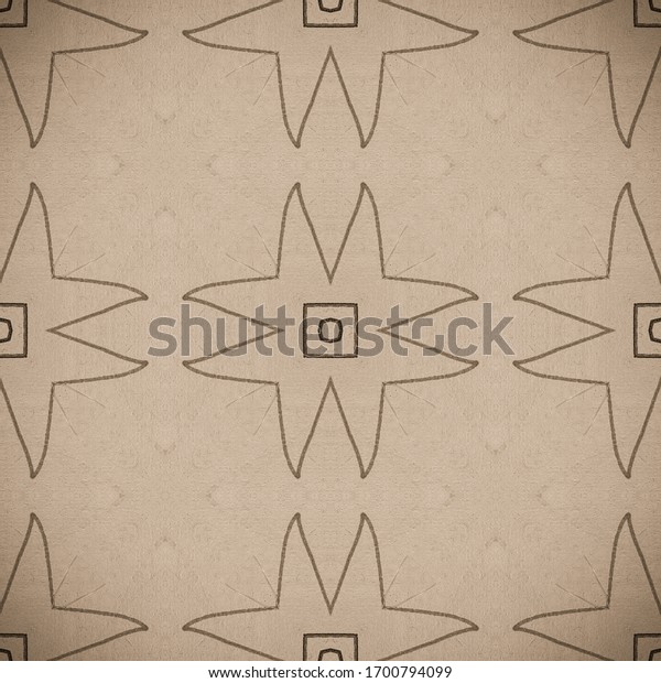 Morocco Drawn Texture. Ink Design Pattern. Beige\
Star Design. Seamless Background. Line Classic Pen. Beige Elegant\
Paper. Sepia Template. Floral Paint. Gray Rough Texture. Gray Ink\
Scratch.