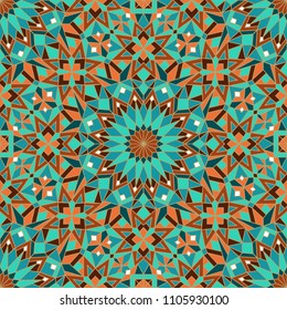 Morrocan Seamless Mosaic Pattern. Arabic Abstract Background