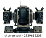 mortal war machine in white background on front close up view, 3d illustration