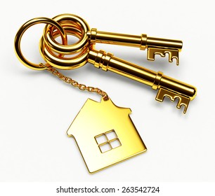 Mortgage Concept Keys Golden House Figure Stock Illustration 263542724 ...