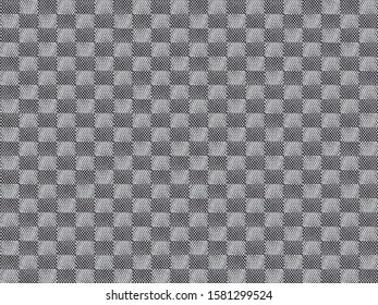 Mosaic texture from the elements of gray fabric in a large hem. Backdrop. Wallpaper image. Background design.