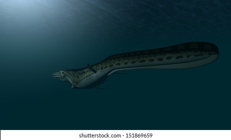 Mosasaur In Ocean Depth