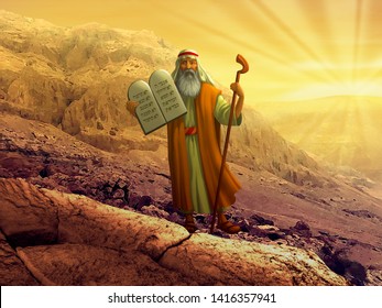 Moses With The Ten Commandments 