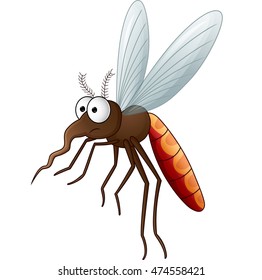 Funny Cartoon Mosquito Attacks Vector Illustration Stock Vector ...