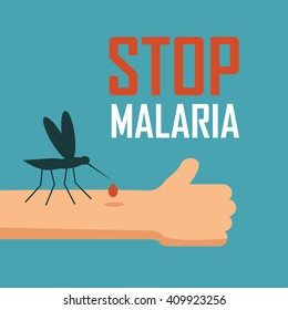 Mosquito warning concept flat style illustration 
