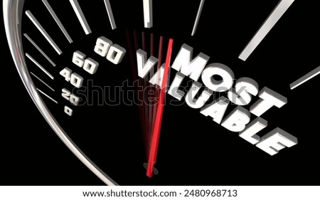 Most Valuable Speedometer Highest Rating Appreciation Recognition 3d Illustration