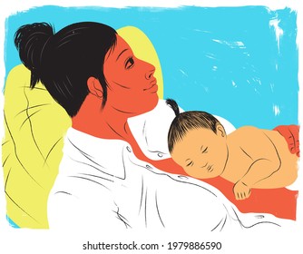 Mother And Baby Skin To Skin Contact