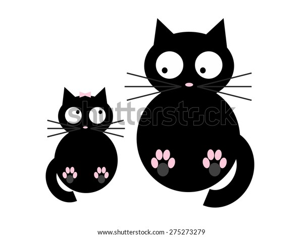 Mother Daughter Cartoon Black Cats Stock Illustration 275273279