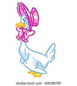 Mother Goose Cartoon Illustration Isolated Image Animal Character