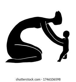 Mother Her Baby Silhouette Stock Illustration 1746106598 | Shutterstock