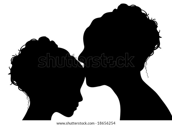 Mother Kissing Her Daughter Stockillustration 18656254 Shutterstock