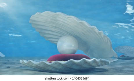 Mother Pearls Underwater Sea Shell Underwater Stock Illustration ...