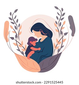 Mother's Day Flat Illustration, Vector Illustration, Mother Feeding, Artwork, Animation, Character Design - Powered by Shutterstock