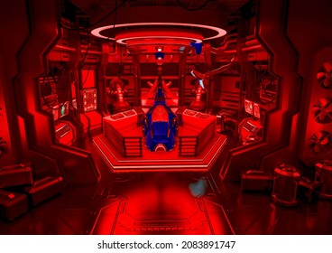 Mothership Cryo Lab Scene Five, 3d Illustration