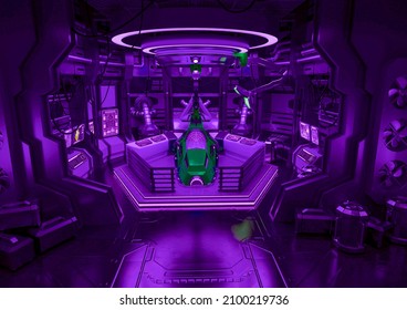 Mothership Cryo Lab Scene Five, 3d Illustration