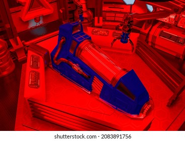 Mothership Cryo Lab Scene Four, 3d Illustration