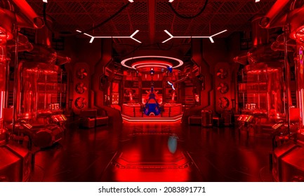 Mothership Cryo Lab Scene One, 3d Illustration