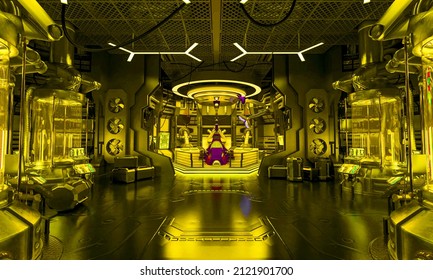 Mothership Cryo Lab Scene One, 3d Illustration