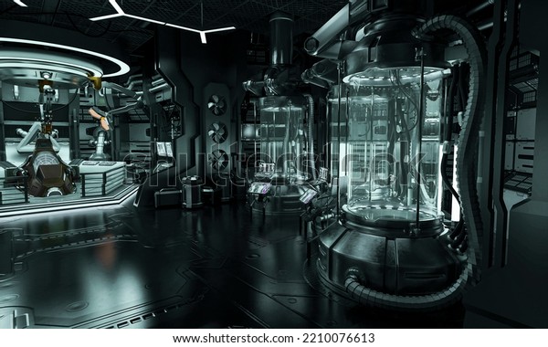 Mothership Cryo Lab Scene Three 3d Stock Illustration 2210076613 ...