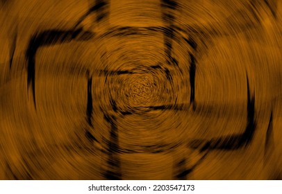 Motion Blur Background And Center Focus Brass Color Abstract Pattern For Illustration.