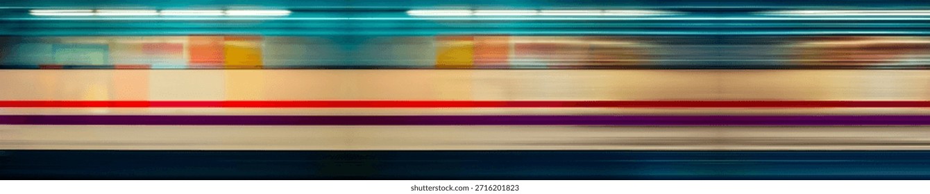 Motion blur of high speed train in subway,