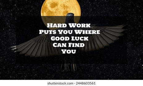 motivation and also inspiration photo describe what hard work can do by a new simple 4K art design have a new idea an eagle flying to the moon how to meagre between design , 
technology and nature . - Powered by Shutterstock